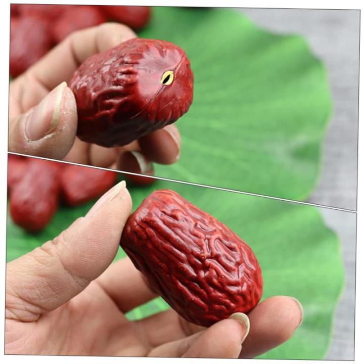 5 Sätze Simulierte Jujube Simulationsfrucht Schrankdekor Falsches Datum Vasendekor Hochzeitsdeko Hochzeits Dekoration Künstliches Rotes Datum Künstliche Jujube PVC 30 Stück * 5