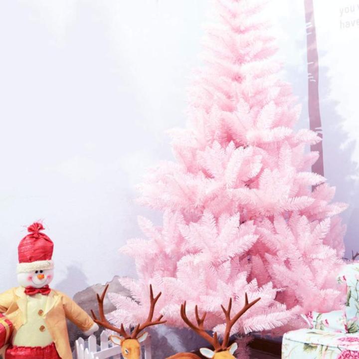 6ft Einzigartige Weiß Weihnachten Baum Künstliche Weihnachten Baum Mit Metall Ständer Für Indoor Und Outdoor Dekoration Modische，Pink-150cm