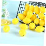 24 STK Mini-Zitronenimitat Simulationszitronen Dekor Mini-Spielzeug Lebensechte Mini-Zitrone Miniaturen künstliche Zitronen bastelzeug Foto-Requisiten Miniatur-Zitrone PVC Yellow