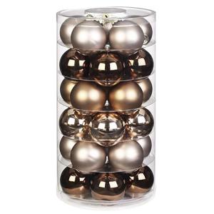 Inge Glazen | Mooie van glas | 30 kegels in blik | kerstboomversiering kerstboomversiering kerstboomballen (elegante loungeset | crème bruin glans/mat)