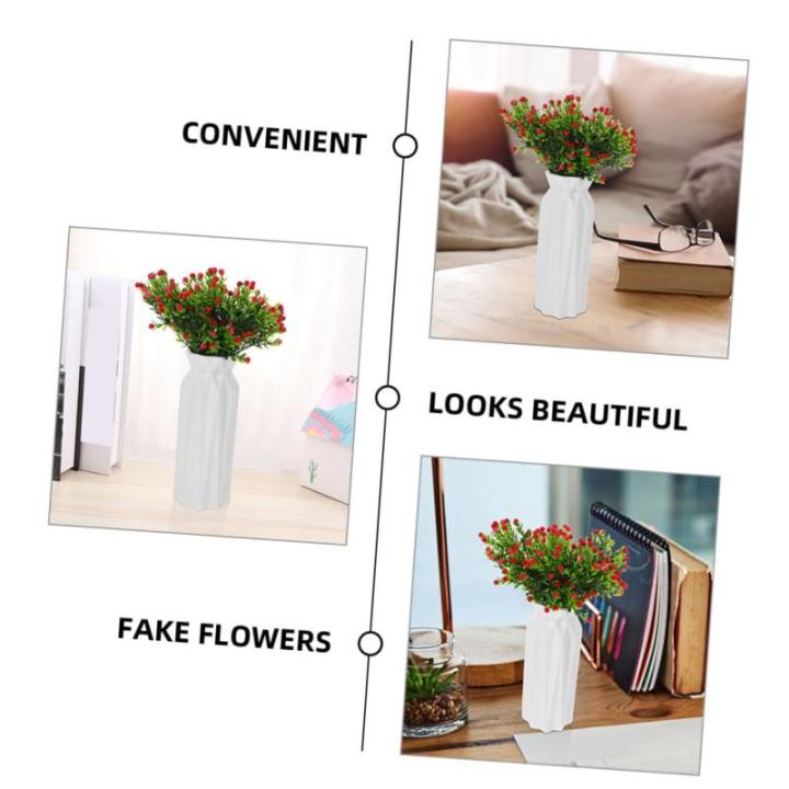 12st Kleine Schleierkraut-Dekoration Künstlicher Blumenstiel Blumenstrauß Dekor Dekorative Künstliche Blumenpflücker Gefälschte Blumen Elegante Kunstblumen Plastik Rot
