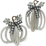 Fall Tischdekoration, Metall, Weiße Kürbisse, Set of 2, 2 Sizes