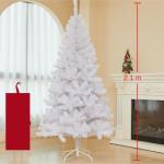 Weihnachtsbäume Weißer Künstlicher Weihnachtsbaum Mit Metallstütze, Weihnachtsbaum for Den Innen- Und Außenbereich, Weihnachtsdekoration Weihnachtsbaum Künstlich(2.1m)