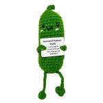 Positive Kartoffel Häkeln, Gehäkelte Positive Gurke,Gehäkelte positive Gurken Spielzeug Emotion Puppen | Kreatives gestricktes Gurkenspielzeug mit positiver Karte für Freunde P