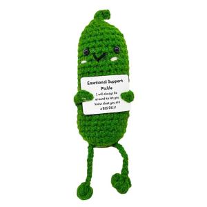 Positive Kartoffel Häkeln, Gehäkelte Positive Gurke,Gehäkelte positive Gurken Spielzeug Emotion Puppen | Kreatives gestricktes Gurkenspielzeug mit positiver Karte für Freunde P