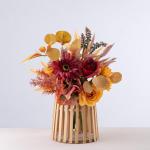 Kunstblumen Künstliche Pflanzen Blumen Deko Seidenblumen Blumenarrangements Kernstück Hochzeit Blumenstrauß(Herbstrot)