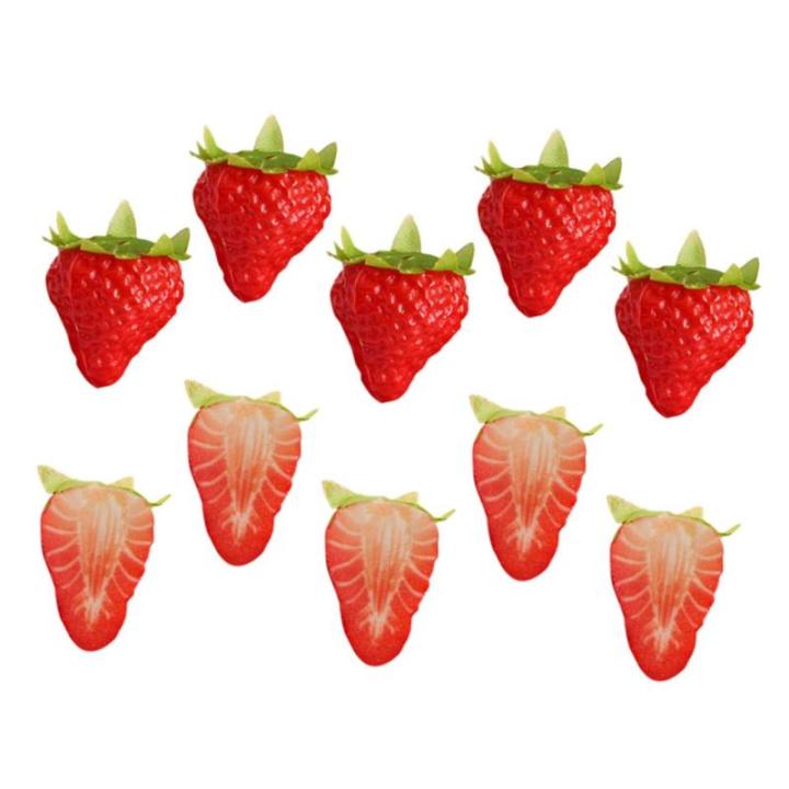 5 Sätze Künstliche Erdbeere Künstliche Früchte Zur Lebensechten Dekoration Gefälschte Erdbeere Gefälschtes Erdbeermodell Künstliche Früchte Ornament Falsches Obst PVC 10 St