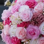 Rosa Rose Babysbreath Blume Ball Centerpiece für Hochzeit Tisch Deko Event Bühne Gang Flool Floral Arrangement Bouquet Supplies (50cm)