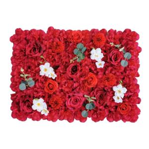 1 stuk 40 cm x 60 cm bloemenwandpaneel, , wandpaneel, bloemen, achtergrond, voor bruiloft, verjaardag, feest, woondecoratie, wanddecoratie, rood A