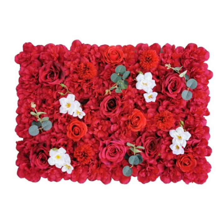 1 stuk 40 cm x 60 cm bloemenwandpaneel, , wandpaneel, bloemen, achtergrond, voor bruiloft, verjaardag, feest, woondecoratie, wanddecoratie, rood A