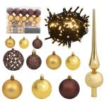 Kerstboom, verlichte dennenboom, kunstboom met 8 verlichtingsmodi, kerstdecoratie, decoratieve boom, kunstkerstboom, inklapbaar, 150 leds en ballen, 120 cm