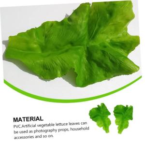 10 Sätze PVC-Salat Obstdekor Realistisches Essen Gemüse-Foto-Requisiten Grünes Dekor Künstliches Gemüseblatt Gefälschtes Gemüse Künstliche Salatblätter Green 2 Stück * 10