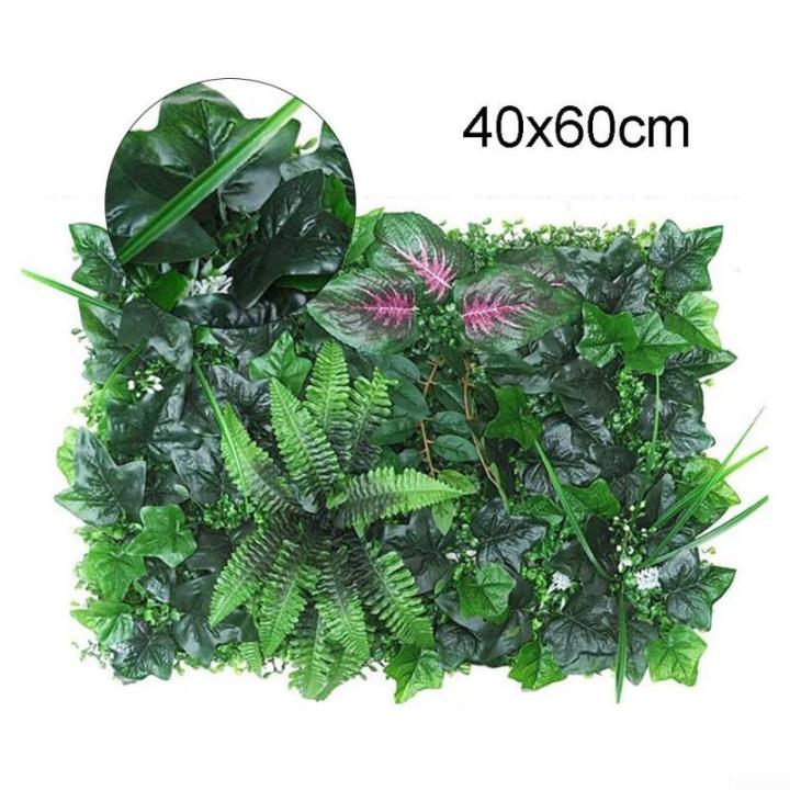 Decoratieve kunstmatige hekken 40 x 60 cm Kunstmatige Plant Gras Nep Plant Wandpanelen Kunstbloemen Hek Groene Bladeren Muur Hekken Outdoor Gesimuleerde Plant Wandpanelen Huis Tuin