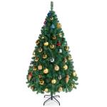 Kunstkerstboom, 183 cm, met 598 takken, opvouwbare metalen standaard, kerstboom, kunstboom voor kerstdecoratie, groen