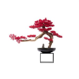 Künstlicher Bonsai-Baum Künstlicher Bonsai-Baum, 82,9 cm, große rote Simulation, Willkommens-Kiefer, Bonsai-Baum, Wohnzimmer, Büro, Inneneinrichtung, Desktop-Dekoration, gefäl