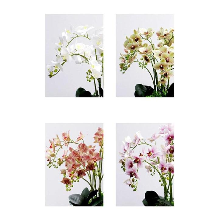Kunstblumen Künstliche Blumen mit Blumentopf – Hotel-Tischaufsätze, künstliche Blumen, Seidenblumen, Phalaenopsis-Blumenstrauß mit Vase für jeden Anlass