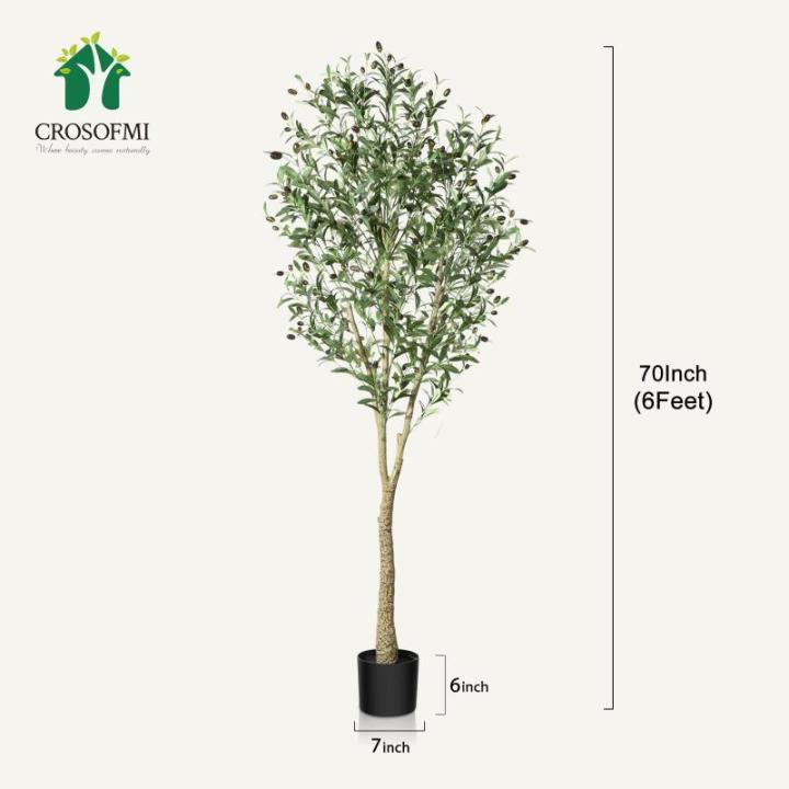 Kunstmatige olijfboomplanten, 180 cm, nep tropische plastic plant, perfecte grote planten in pot, voor binnen en buiten, huis, kantoor, tuin, moderne decoratie, housewarming cadeau