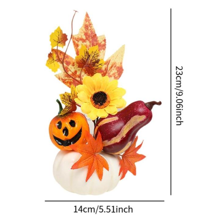 Halloween-Kürbisse, Ahornblätter, Ornament, Herbsternte, Dekor, neuartiges dekoratives Handwerk, Esstisch-Mittelstück für Geschäft und Büro, Style C