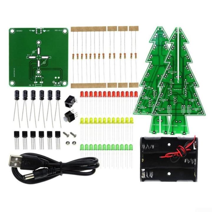 3D-Weihnachtsbaum-LED-Bausatz zum Selbermachen, LED-Weihnachtsbaum, Leiterplatte, Montageset (3 Farben)