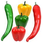 3 Sätze Simulationsmodell Paprika Künstliches Gemüse Foto-Requisite Pfeffer Modell Dekoration Food-Modell-Requisite Gefälschter Gemüsepfeffer Falscher Chili Poly-Drache 5 Stü