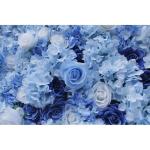Blaue Und Weiße Blumenwandplatte, Künstliche Blumenwand, Wandblumen-Seidenrose, Blumenwandplatte, Verwendet Für Hochzeit, Gartenwand, Party, Kirchenwand, Bühnenhintergrund(2.4M
