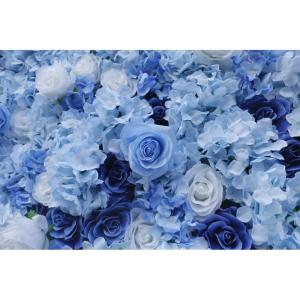 Blaue Und Weiße Blumenwandplatte, Künstliche Blumenwand, Wandblumen-Seidenrose, Blumenwandplatte, Verwendet Für Hochzeit, Gartenwand, Party, Kirchenwand, Bühnenhintergrund(1.2M
