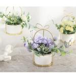 Kunstblumen Künstliche Blumen, Hortensie, Chrysantheme, Kunstblumen, Dekor, Keramik-Pflanztopf, Tischplatten-Pflanzgefäß für jeden Anlass