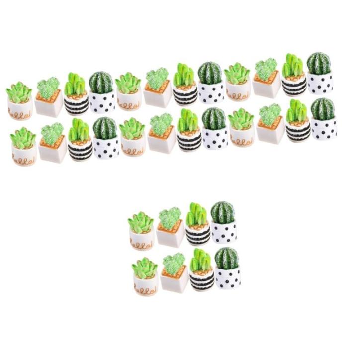 32 stuks kunstmatige cactus mini cactusplanten glazen container kantoordecoratie modellen kunstmatige planten miniatuur kamerplant hars figuren wagen bonsai ornamenten standbeeld p