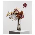 Kunstblumen Leichtes, luxuriöses Kunstblumenarrangement – ​​Elegante Villa-Tischblumen aus Glas für Heim- und Innendekoration mit Blumenmuster für jeden Anlass