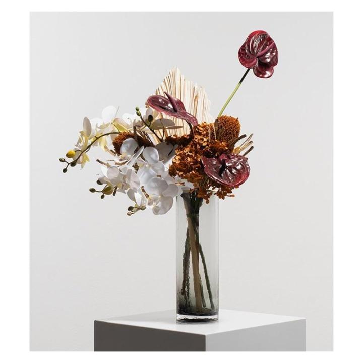 Kunstblumen Leichtes, luxuriöses Kunstblumenarrangement – ​​Elegante Villa-Tischblumen aus Glas für Heim- und Innendekoration mit Blumenmuster für jeden Anlass