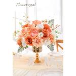 Künstliche Blumen Combo Champagner Blumen Mix Seidenblumen Dahlie Rosen mit Stielen für DIY Hochzeit Brautsträuße Babyparty Blumenarrangement Tischaufsätze Heimdekorationen