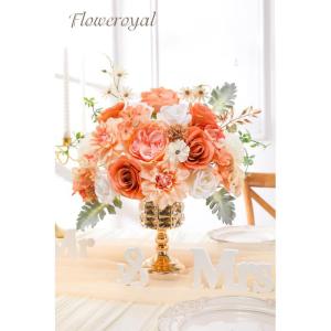 Künstliche Blumen Combo Champagner Blumen Mix Seidenblumen Dahlie Rosen mit Stielen für DIY Hochzeit Brautsträuße Babyparty Blumenarrangement Tischaufsätze Heimdekorationen