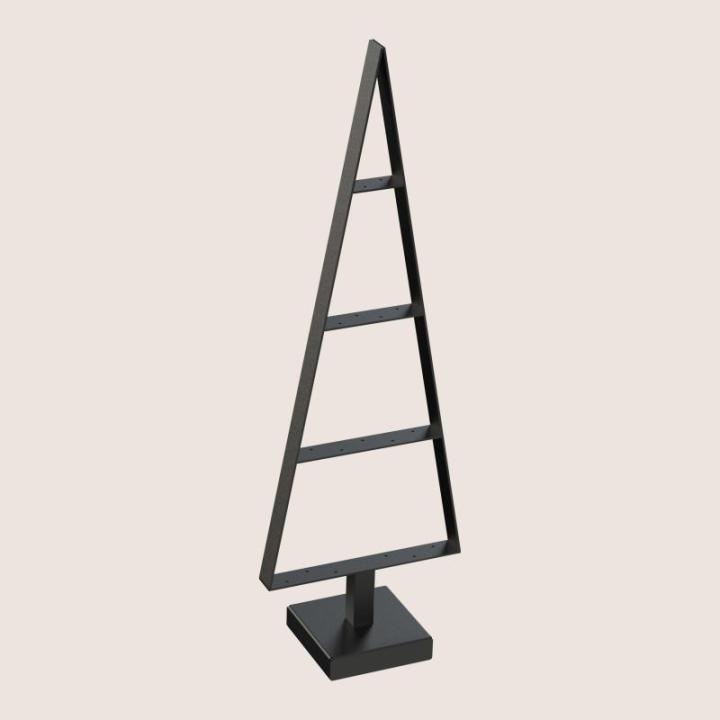 Weihnachtsbaum aus Metall Christbaum Tannenbaum Deko Baum Kunstbaum Loft Schwarz Weiß Gold (Schwarz, 85cm)