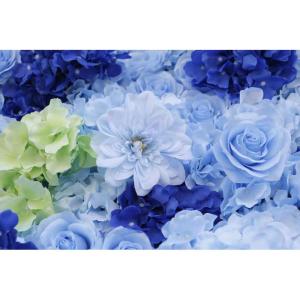 Blumen-Wandpaneel, Blau-weiß, Künstlicher Wandblumen-Hintergrund, 3D-Seiden-Hortensien-Rosen-Blumenpaneel Für Fotohintergrund, Zuhause, Party, Hochzeit, Hintergrunddekoration(2.