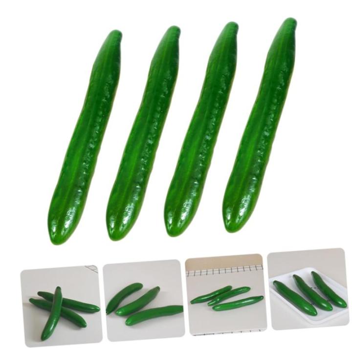2 Sätze Simuliertes Gemüsemodell Künstliche Gurkendekore Simulationsgurke Simulierte Gurkenmodelle Gurken-Modell Simulation Gefälschter Gemüsemodelle Green Schaum 4 Stück * 2