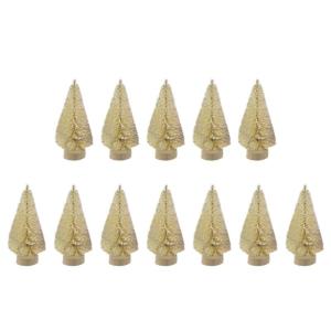 12 Stück Weihnachtsbaum Klein, Weihnachtsbaum Deko Künstlich Klein Bereifte Zeder, Winterschmuck, Tisch Modell Bäume, Kleine Sisalbäume Für Weiße Weihnachts Dekoration