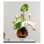Kunstblumen Modernes künstliches Blumenarrangement aus Glas – Elegante Tischdekoration für Wohnzimmer und Hotels, Blumenarrangement für Tafelaufsätze für jeden Anlass