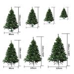 Kunstkerstboom extra gevuld met gecombineerde dubbele bladeren 150-240cm met metalen standaard (Besneeuwd, 150cm 418Tips)