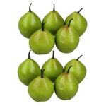 Decoratieve kunstfruitdecoratie (peren groen, 10 stuks)