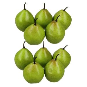 Decoratieve kunstfruitdecoratie (peren groen, 10 stuks)