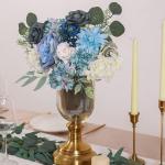 20 stuks , mini-bloemkoppen voor handwerk, gesimuleerde blauwe bloemen van zijde voor decoraties, kunstdecoratieve bloemen voor kamerdecoratie
