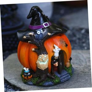 1 stuks 115000 gazondecoraties eettafel middenstukken lichtgevende decoraties desktop pompoen huis heksenhuizen dorp figuur Halloween tafeldecoratie pompoen van hars pompoen handwe
