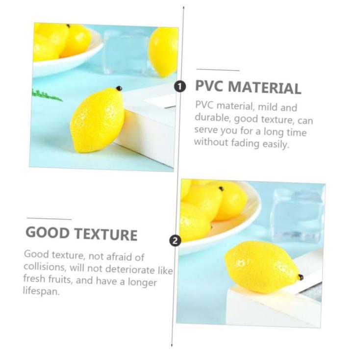 30 STK Mini-zitronenimitat Künstlich Gefälschte Hawaiianische Früchte Partydekorationen Zitronen-sommerdekor Mini-Zitronen-Requisite Lebensechte Frucht Yellow PVC