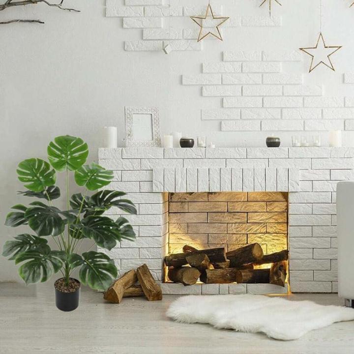 Kunstpflanze 40" Künstliche Monstera Pflanzen im Topf Innenbereich mit 18 Trunks Kunstbaum wie echt plastikpflanzen Dekor für Büro Home Badezimmer Bauernhaus