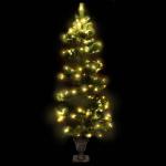 Spiral-Weihnachtsbaum mit Beleuchtung und Topf Grün 120 cm Christbaum Dekobaum Kunstbaum mit Ständer Tannenbaum Weihnachten Künstlicher Weihnachtsbaum für Weihnachtsdeko