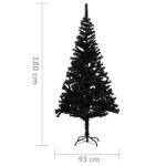 Künstlicher Weihnachtsbaum mit Ständer Christbaum Tannenbaum Kunstbaum Weihnachten Künstlicher Weihnachtsbaum Weihnachtsdeko Schwarz 180 cm PVC