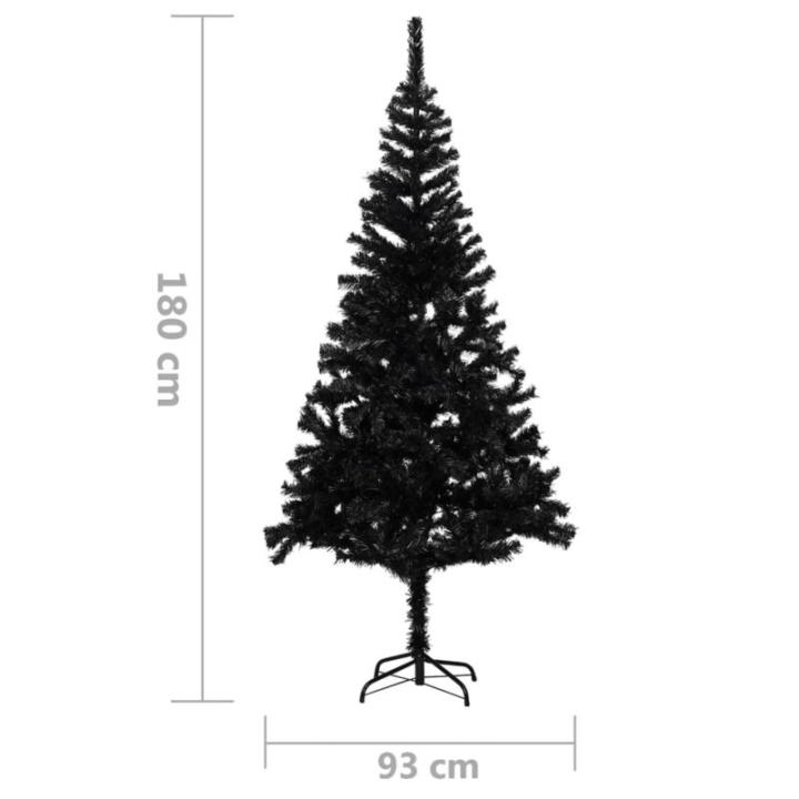 Künstlicher Weihnachtsbaum mit Ständer Christbaum Tannenbaum Kunstbaum Weihnachten Künstlicher Weihnachtsbaum Weihnachtsdeko Schwarz 180 cm PVC