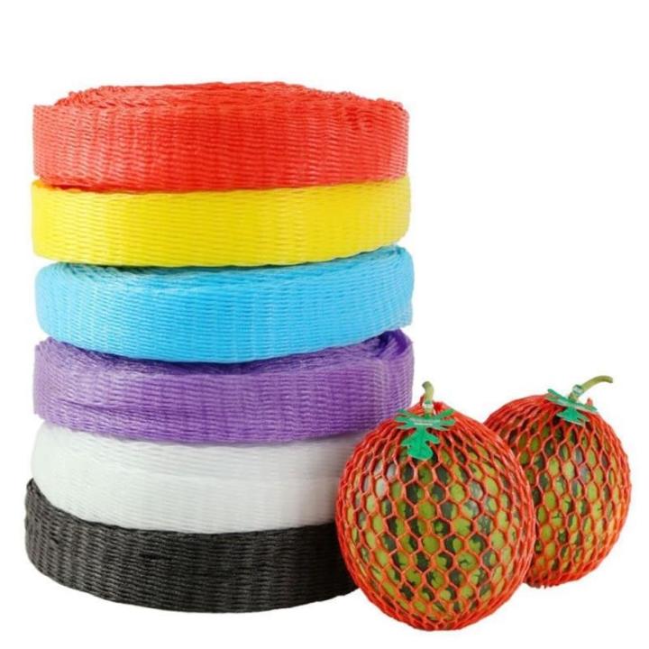 Kleur Fruitschuim Netto Hoes Set Pocket Long Roll Schokdemper Beschermende verpakking Groente Kiwi Bloemkool Appel Cantaloupe Mango (Kleur: 9cmx20m Geel, Maat: 1 Roll)