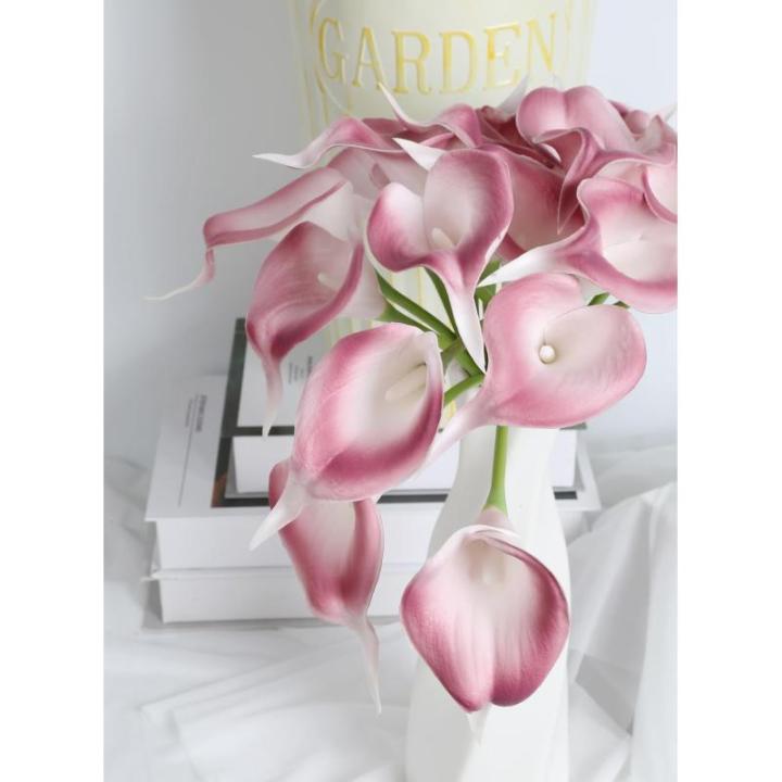 Pinke künstliche Calla-Lilien, 24 Stück, fühlen sich echt an, rosa Calla-Lilien, Kunstblumen, Arrangement für Zuhause, Party, Hochzeit, Blumenstrauß, Tafelaufsätze, Blume, He