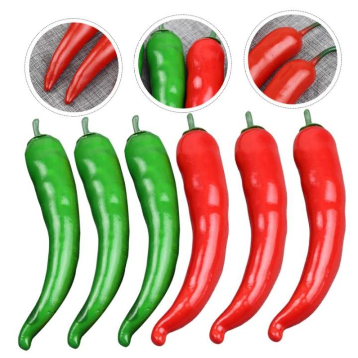 1 Satz Simuliertes Pepper-Modell Pfeffer-Modell-Requisite Jalapenos Kuchenmodelldekoration Simulationspfeffermodellstütze Polyfoam-Paprika-Modell Simulation Pfeffer Poly-Drache 6s